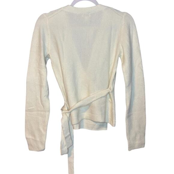 J.Crew Ivory Wrap Sweater XS NWT | Side Tie V-Neck Extra Soft Knit - Picture 3 of 5